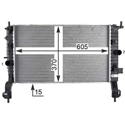 Afbeelding van MAHLE ORIGINAL CR 2119 000P Radiateur voor voertuigen met airco 605 370 15 Koelribben gesoldeerd OPEL: Meriva A