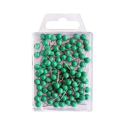 Afbeelding van Wedo 56100 spelden met ronde kop, lengte van de 16 mm, kopdiameter 6 groen, 100 stuks