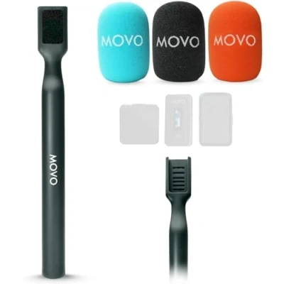 Afbeelding van Movo WMX HM draadloze microfoonadapter, compatibel met DJI Mic, Rode Wireless GO, Hollyland Lark en meer, werkt Mini 2 systemen, microfoonhouder