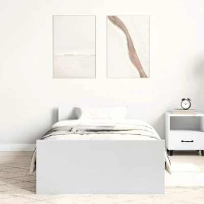Image de vidaXL Cadre de lit sans matelas blanc 90x200 cm bois d&#039;ingénierie835925