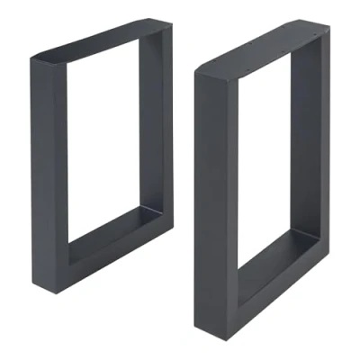 Afbeelding van Stalen onderstel Makers set van 2 tafelpoot 43x30 cm zwart [en.casa]