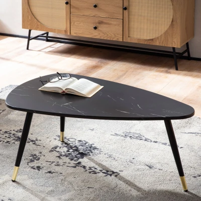 Afbeelding van Sky Style Vetra Driehoekige Salontafel Zwart Marmerlook