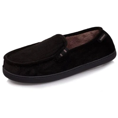 Afbeelding van Isotoner Mocassins pantoffels voor heren, zwart.