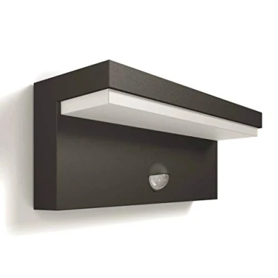 Image de Philips luminaire extérieur LED applique avec détection Bustan gris lumière blanc chaud