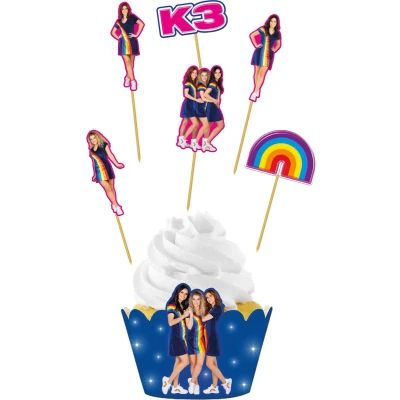 Afbeelding van K3 Cupcake Decoratie set 12 delig