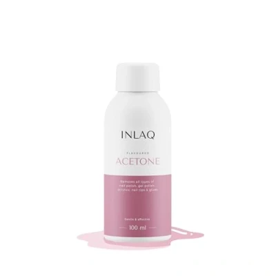 Afbeelding van INLAQ® aceton nagellakremover, 100 ml, uv nagellakremover met voor gelnagels, schellak, acrylnagels en kunstnagels, pure aceton, ml