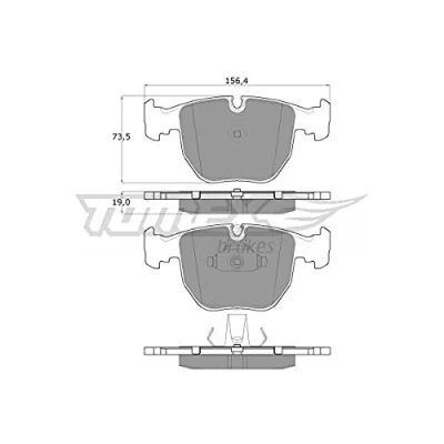 Afbeelding van TOMEX brakes TX 13 23 Remblokkenset Vooras Geschikt voor slijtage waarschuwingscontact BMW: X3, 5 Saloon, X5