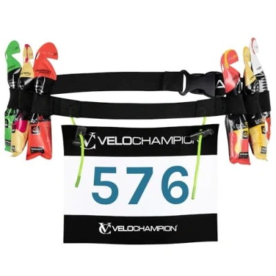 Afbeelding van VeloChampion Backpack voor marathon triatlon deelnemers nummer riemen rennen fietsen rugzakhouder. Gel Gesp Riem (1)