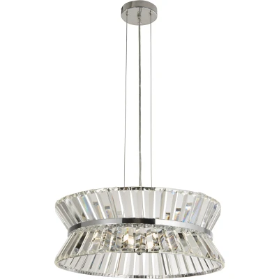 Afbeelding van Searchlight Uptown Plafond/hanglamp Ø 50 X 150 Cm Chroom En Transparant