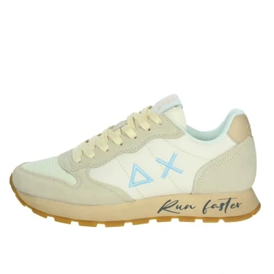 Afbeelding van SUN68 Z35105 Baskets à lacets en tissu/daim pour homme, Blanc crème., 46 EU
