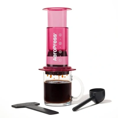 Afbeelding van AeroPress Clear Roze (Transparant) Coffee Maker