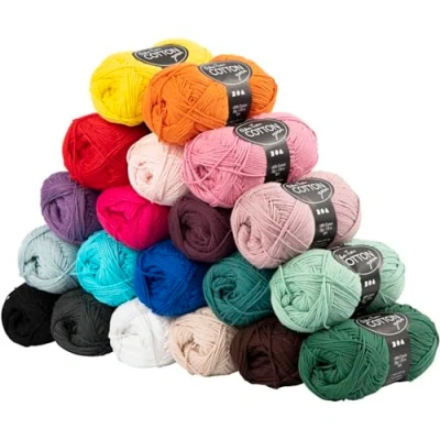Afbeelding van Katoengaren, l: 170 m, 8/4, 20x50 gr, kleuren assorti
