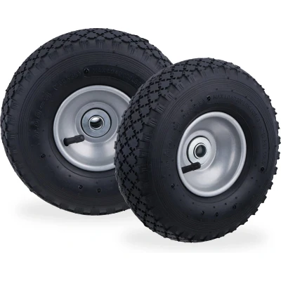 Afbeelding van Relaxdays steekwagenwiel 3.00 4 set van 2 reserve luchtband 260x85 tot 100 kg Zwart grijs