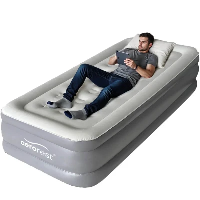 Afbeelding van AeroRest Supreme Plush XL luchtbed 1 persoons Extra lang 210 cm lengte Met ingebouwde elektrische pomp
