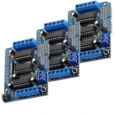 Afbeelding van AZDelivery 3 x L293D Motor Driver Shield, 4 Kanaals Stepper Driver, Expansion Board compatibel met Arduino inclusief en E Book!