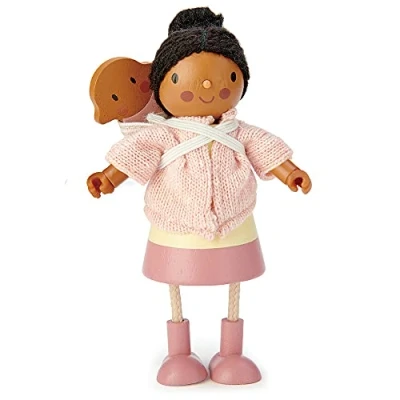 Afbeelding van Tender leaf toys poppenhuispop mw. forrester en haar baby 13 cm