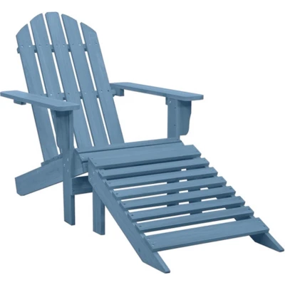 Afbeelding van vidaXL Tuinstoel Adirondack met voetenbank massief vurenhout blauw