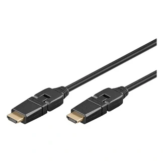 Afbeelding van HDMI 2.0 Kabel 4K 60Hz Volledig draaibaar Verguld 3 meter Zwart