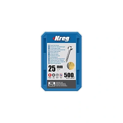 Afbeelding van KREG® 500 stuks zinkgatschroeven 25 mm dikke schroefdraad #7 gebogen kop