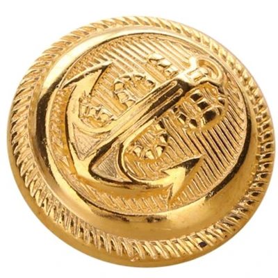 Afbeelding van 12 stuks gepolijste gouden ankerknopen met 21 mm vintage schacht