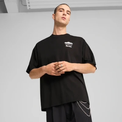 Afbeelding van Puma Graphic TEE Tshirt print, Heren, Maat: XS, Black