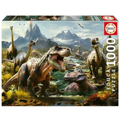 Afbeelding van Puzzel Educa Ferocious dinosaurs 1000 Onderdelen