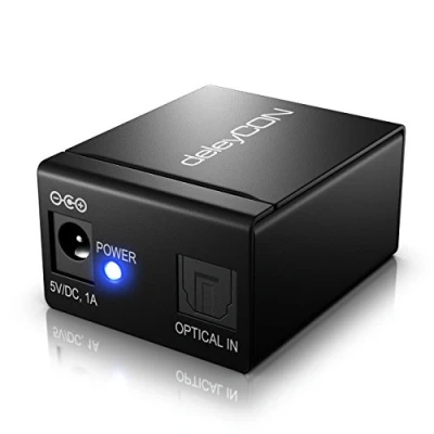 Afbeelding van deleyCON Toslink splitter 2 poorten digitale audio verdeler voor optische audiokabels S/PDIF 1 x ingang uitgang tv hifi systeem soundbar hoofdtelefoon