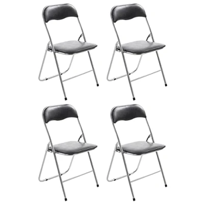 Afbeelding van CLP Felix Set van 4 klapstoelen zwart/zilver