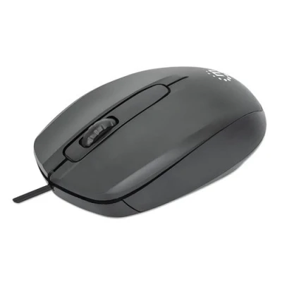 Image de Souris Optique Filaire Manhattan Confort II USB 1000Dpi Ambidextre Plug and Play Noire