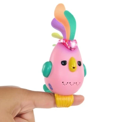 Afbeelding van Fingerlings Sweet Tweets Interactieve vogel: Debbie, neemt geheime berichten op en speelt meer dan 40 geluiden reacties, roze