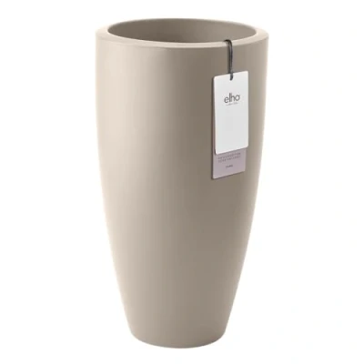 Afbeelding van Elho June Round High 30 Bloempot voor Binnen &amp; Buiten 100% Gerecycled Plastic Ø 29.5 x H 52.5 cm Balanced Beige