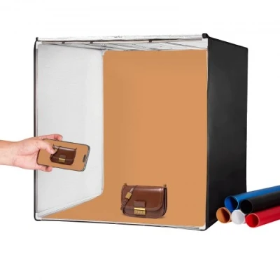 Image de VEVOR Boîte à lumière studio photo 81,5x81,5 cm 5600 K avec 210 lumières LED
