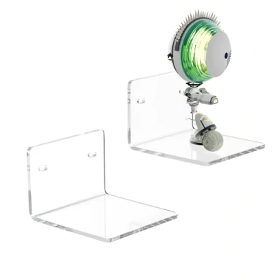 Afbeelding van Sezanrpt Set van 2 kleine transparante wandplanken acryl, 10 cm, 4 mm dik, voor figuren, planten, beveiligingscamera&#039;s, luidsprekers, vochtbestendig