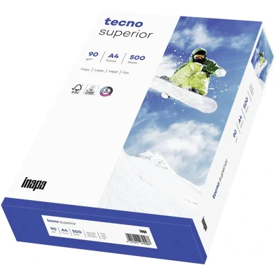 Afbeelding van Inapa Tecno Superior 2100011538 Printpapier, kopieerpapier DIN A4 90 g/m² 500 vellen Wit