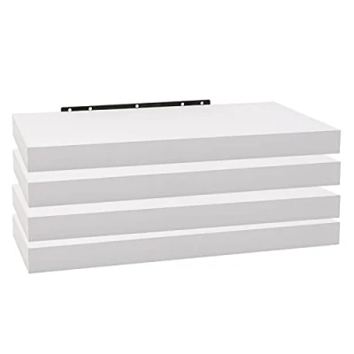Afbeelding van WOLTU RG9369ws 4 Set van zwevende wandplanken MDF, wit, voor woonkamer, keuken, slaapkamer, badkamer enz