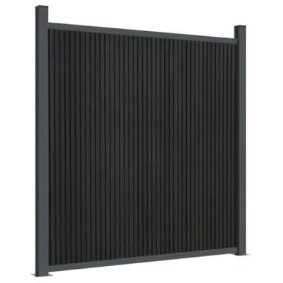Afbeelding van Schuttingpaneel met 2 palen 180x186 cm HKC grijs