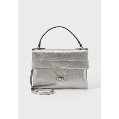 Afbeelding van COCCINELLE Leren handtas schoudertas Arlettis Handbag Steel zilverkleurig