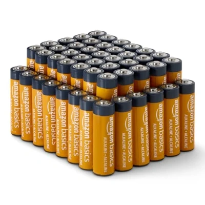 Image de Amazon Basics Lot de 48 piles alcalines AA puissantes 1,5 V (l&#039;apparence peut varier)