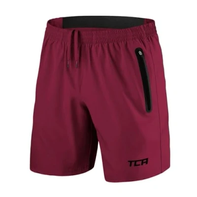 Afbeelding van TCA Elite Tech lichte sport of hardloopshort met ritszakken voor heren, Rood