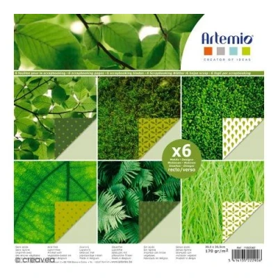 Image de Papier scrapbooking Artemio Vert feuilles 30,5 x cm 6
