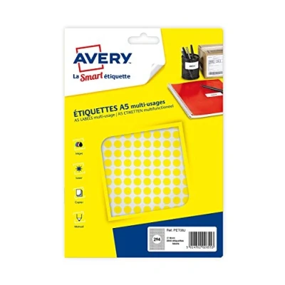 Afbeelding van Avery Pet08j Ronde Markeringsetiketten, Diameter 8 Mm, Blister Van 2940 Stuks, Geel Markeringsetiketten