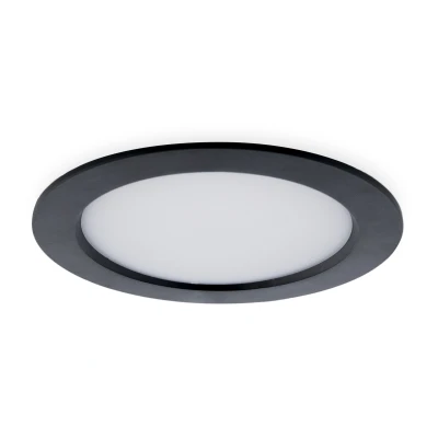 Afbeelding van LED Paneel Plafondlamp 12W, Rond 14cm, Warm Wit, Inbouw, Zwart