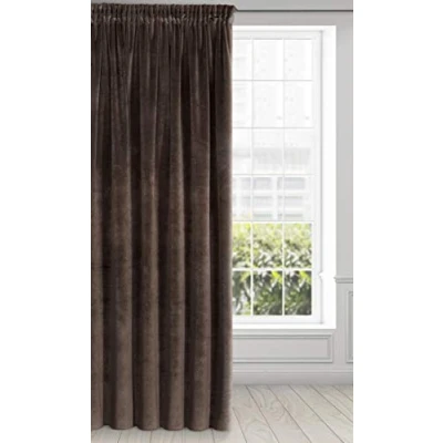 Afbeelding van Eurofirany RIA Gordijn van zacht fluweel, 1 stuk. Elegant, hoogwaardig, glamour, slaapkamer, woonkamer, bruin, 140 x 270 cm