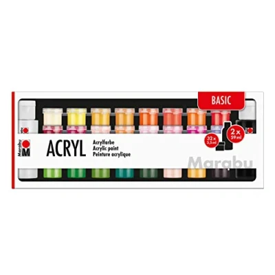 Image de Marabu Set de peinture acrylique BASIC, 32x 3,5 ml/2x 59 ml
