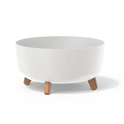 Afbeelding van Bloempot, rond, wit, met afneembare poten, Gracia collectie, 38 x 19,5 cm, inhoud 14,3 liter.
