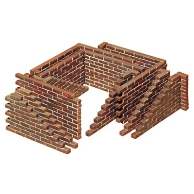 Afbeelding van 1:35 Tamiya 35028 Diorama Set Brick Wall Plastic Modelbouwpakket