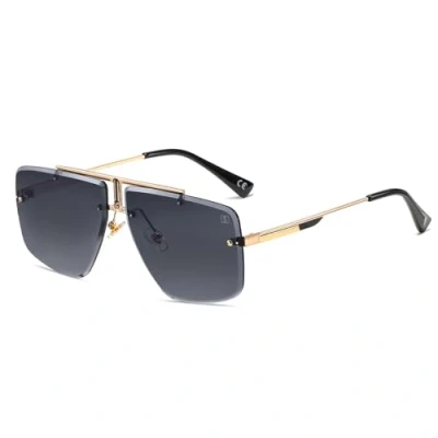Afbeelding van SHEEN KELLY Lunettes de soleil Carrées Rétro Pour hommes femmes en Métal Sans Monture Mode