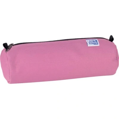 Afbeelding van Oxford Klassiek rond etui, 1 vak, inhoud: 22 x 7 cm, ritssluiting, polyester, Roze, Dit etui van polyester is in de kleur pastelroze, pastelroze