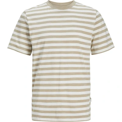 Afbeelding van Jack &amp; Jones Gestreift Rundhals Tshirt print, Heren, Maat: Medium, Fields of rye