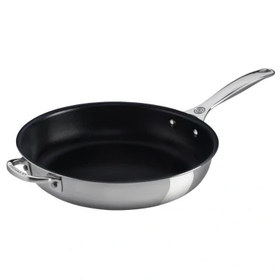 Afbeelding van Le Creuset Rvs Plus Diepe Koekenpan In 28cm Met Anti aanbaklaag